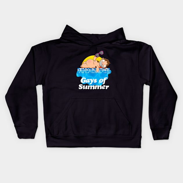 Gays of Summer Sunbathing Kids Hoodie by LoveBurty